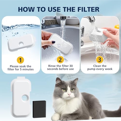 Replacement Filters for PETLIBRO Dockstream Cat Water Fountain PLWF106 (25 Count)