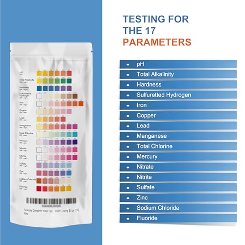 Complete Water Testing Kits for Drinking Water 25 Strips Bag Pack 16 in Well (25 Count)