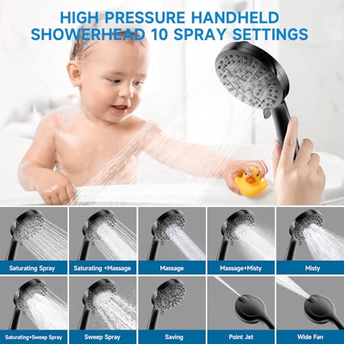 Filtered Shower Head With Handheld Spray Combo for Hard Water