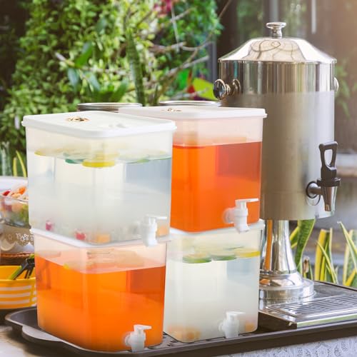 6 Pack Drink Dispenser for Fridge with Spigot (12 Gallon Count)