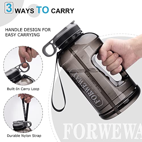 Half Gallon Water Bottle with Straw Leakproof Large Sports Water Bottle with Handle 2L