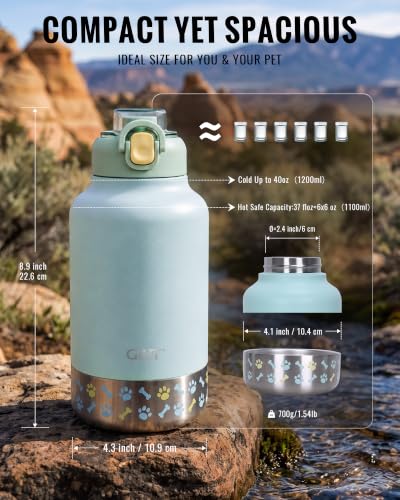 37oz Insulated Dog Water Bottle with Carrying Case