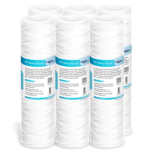 50 Micron 10"x2.5" String Wound Whole House Water Filter (6 Count)