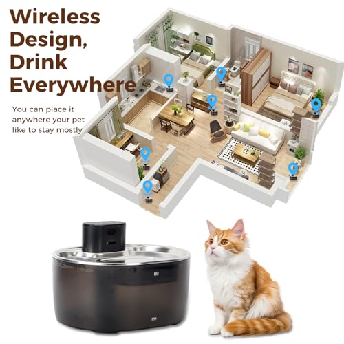 Pumpless Cat Water Fountain Stainless Steel