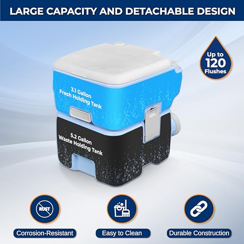 5.2 Gal Portable Camping Toilet For Adults