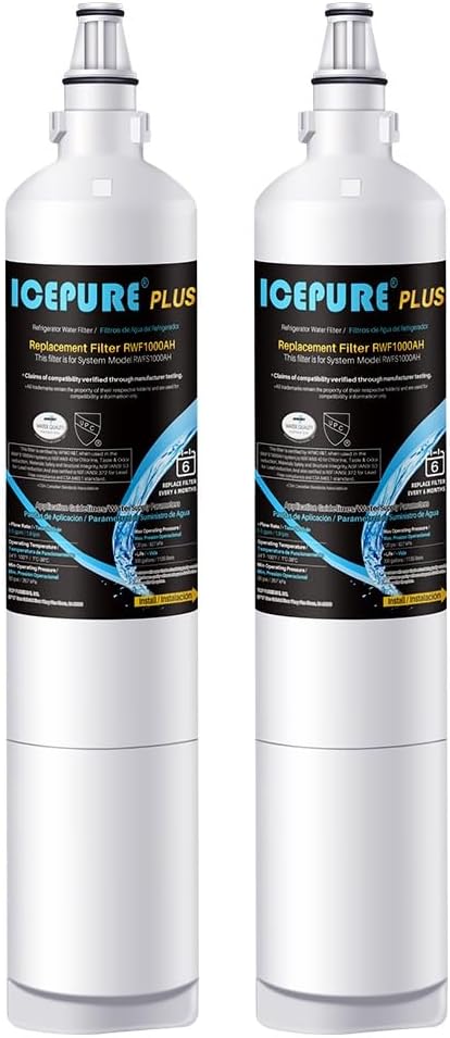 ICEPURE PLUS 5231JA2006A NSF/ANSI 53&42 Refrigerator Water Filter Replacement for LG LT600P, Kenmore 46-9990, 5231JA2006B, 5231JA2006E, LT600P-B, 469990, FML-2, LFX25975ST, LFX25960ST, 2PACK