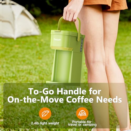 Mini Single Serve Coffee Maker for K Cups and Grounds with Handle