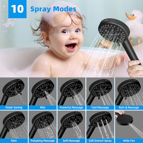 13'' 5 spray Rain Shower Head with 10