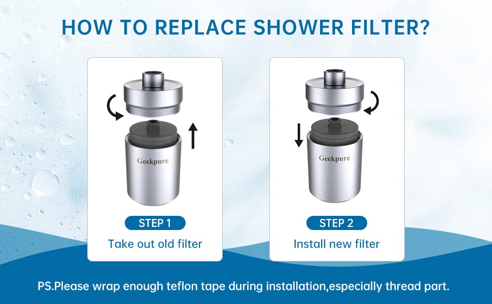 5 stage Shower Filter Reduces Chlorine Odor Rust
