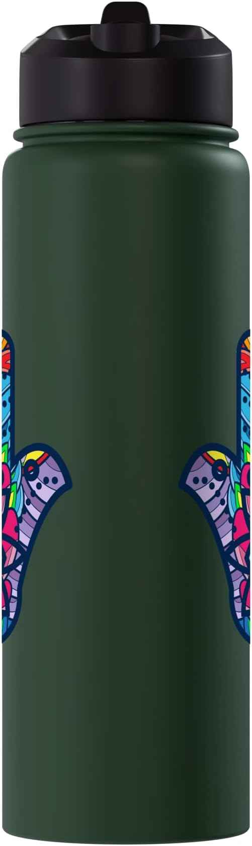 Colorful Nazar Amulet Hamsa Symbol Blue Evil Eye Ornament Stainless Steel Insulated Water Bottle