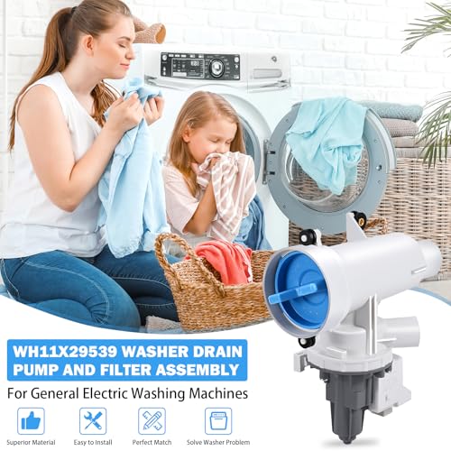 Upgraded WH11X29539 WH11X39237 Washer Drain Pump & Filter Assembly