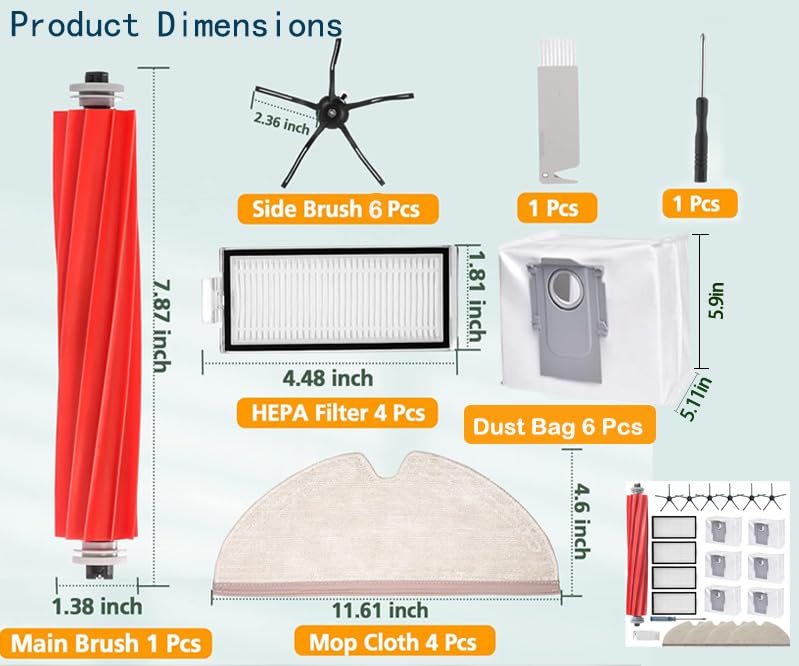21 Pcs Q7 Max Replacement Parts (21 Count)
