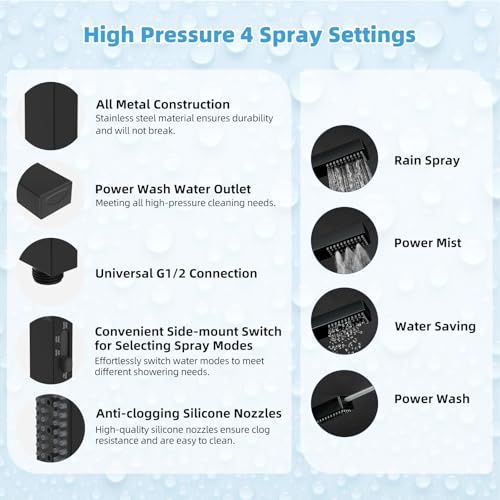All Metal CUPC Certified 10'' Rainfall Shower Head