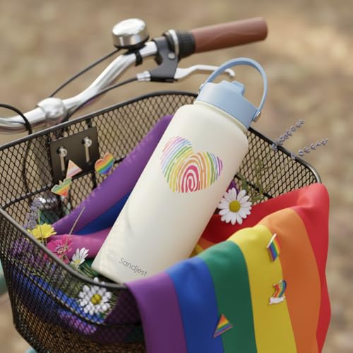 Pride Water Bottle Stainless Steel 32oz with Lid & Straw