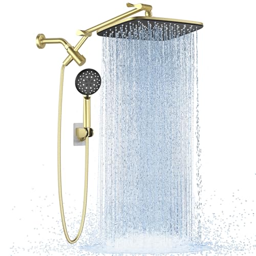 Gold 11.8" High Pressure Shower Head with Handheld