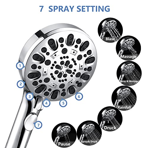 Shower Head with Handheld 7 Spray Combo