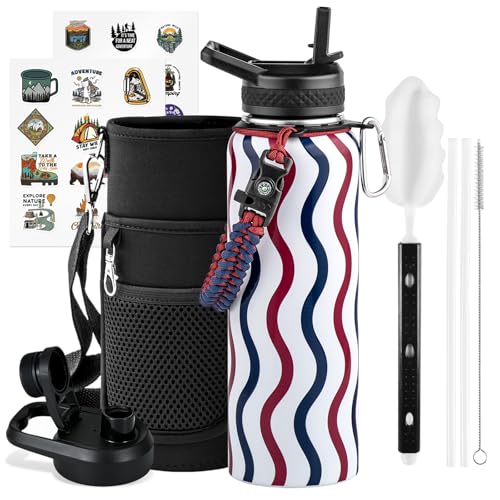 40 oz Insulated Water Bottle with Straw