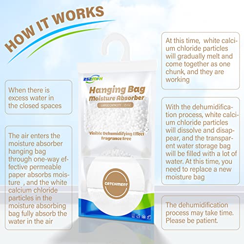 12 Pack Moisture Absorber Hanging Bags