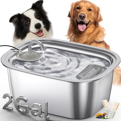 2.06 Gallon Stainless Steel Dog Water Fountain for Large Dogs (399 Ounce)