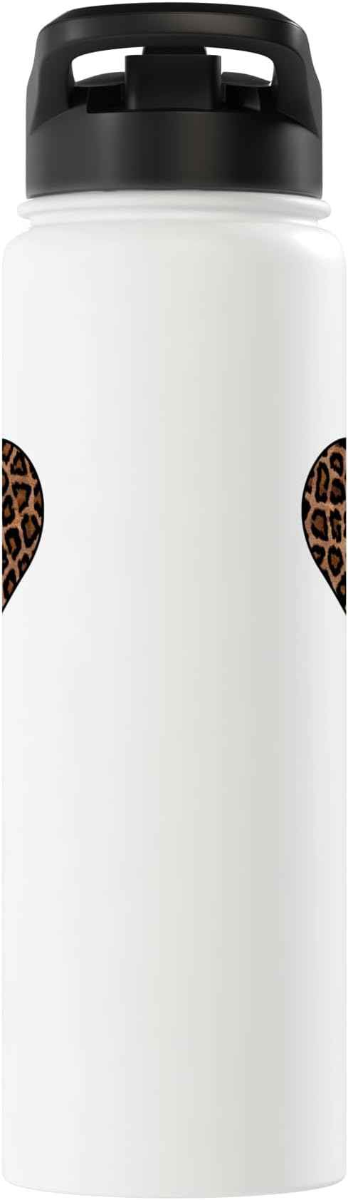 Heart Love Cheetah Leopard Tiger | Wild Animal Print Stainless Steel Insulated Water Bottle