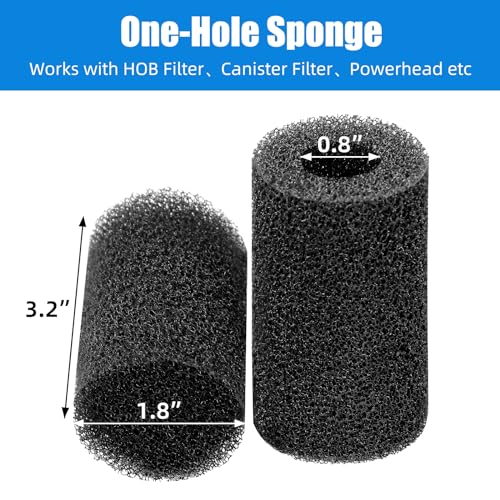 12-Pack Pre-Filter Sponge for Aquarium Shrimp Fry Fish Tank Filter 0.8 Inch Intake, Replacement Foam Cover (12 Count)