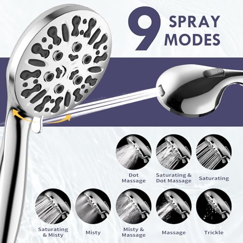 Modern Dual Shower Head with Handheld Spray