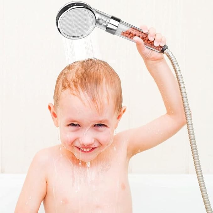 Negative Ions Shower Heads, Filter for Hard Water, with Douche Nozzle, Removable, High Pressure, Bathroom Accessories for SPA,Home and Gym