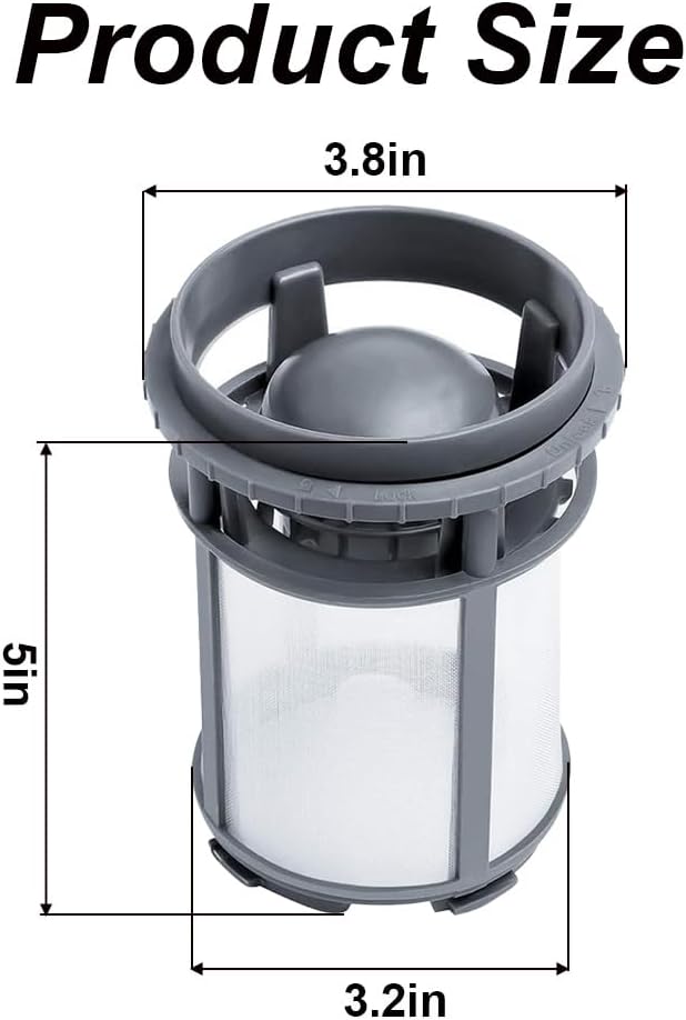 Plastic Dishwasher Filter Replacement W10872845, Efficient Filtration, Easy to Install & Maintain, Compatible with Whirlpool Models WDT730PAHZ0, WDF520PADM7, WDT750SAHZ0 & More