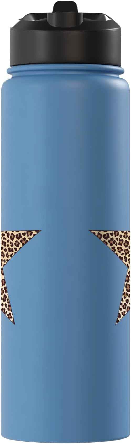 Star Shape - Cute Cheetah Leopard Print Graphic Stainless Steel Insulated Water Bottle