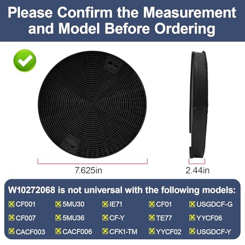 W10272068 Range Hood Charcoal Filter (2 Count)