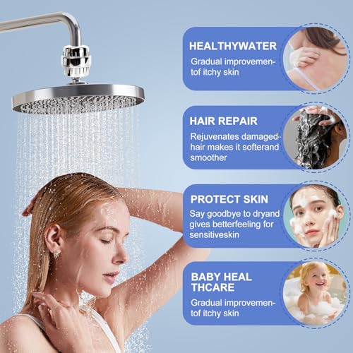 Shower Filter 18th grade filte element Filtro Para Ducha De Baño With Filtration Cartridge To Remove Chlorine 99.9% Reduce Skin Itching For Dry Skin & Hair (2 Count)