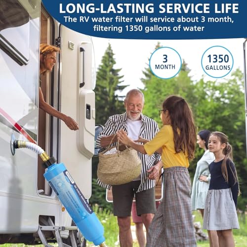 4 pack RV Inline Water Filter with KDF&GAC for Fresh Drinking Water (4 Count)