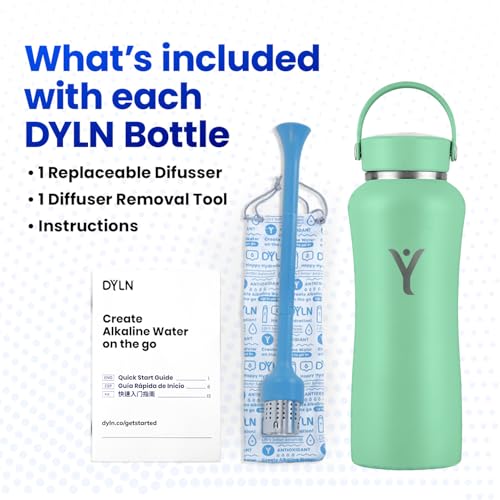 DYLN Hydrogen Water Bottle 25 oz Mint Stainless Steel Alkaline Water