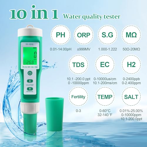 Hydrogen Water Tester 10 in 1 Resistivity