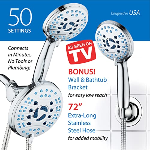 AquaCare 50 mode High Pressure 7 inch Shower Head Combo w