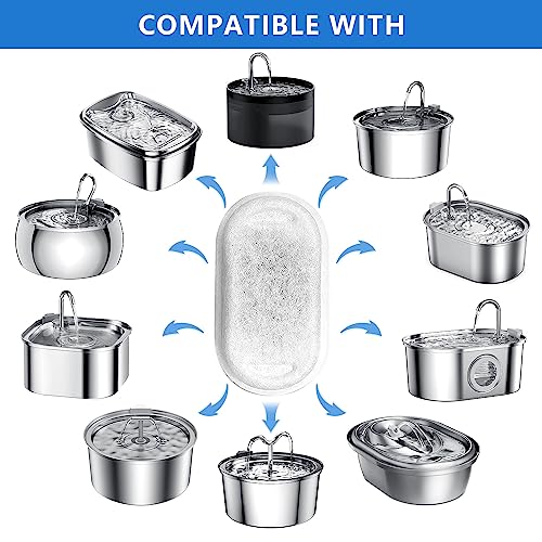 16Pcs Cat Water Fountain Filter Fit 101oz (8 Count)