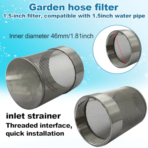 1.5inch SUS304 stainless steel filter head with internal thread diameter of 46mm connected to DN40 1.5