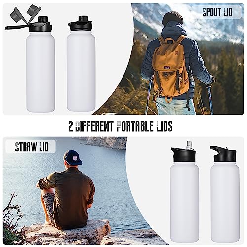 40 oz Insulated Water Bottle with Straw