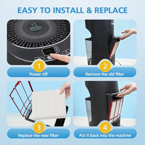 4 Pack Humidifier Wicking HFT600 Replacement Filters T (4 Count)