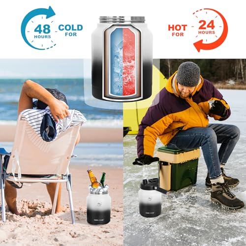 84 oz Insulated Water Bottle Jug with Carrier Bag