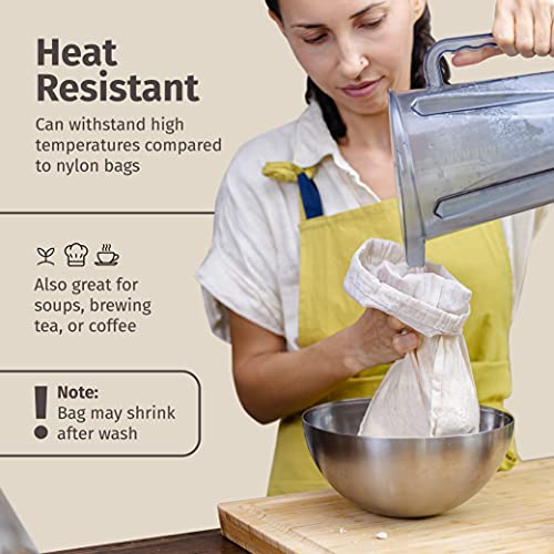 2 Pieces Reusable Grade 100 Nut Milk Bags for Straining (2 Count)