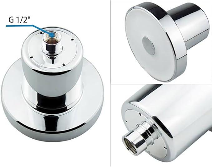 Cascada High-Pressure 5.5" Rainfall Filtered Shower Head with 15-Stage Filter for Hard Water Softener Chrome Finish