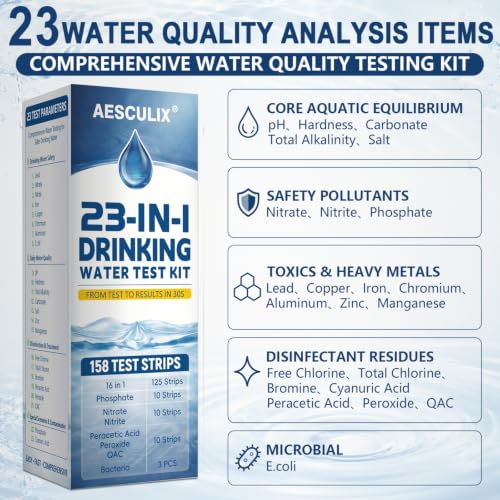 23 in 1 Water Test Kit for Drinking Water 158 Strips (158 Count)