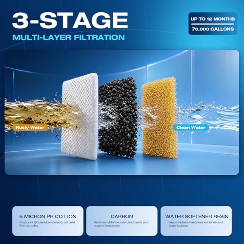 3 Stages Whole House Water Filter and Softener System