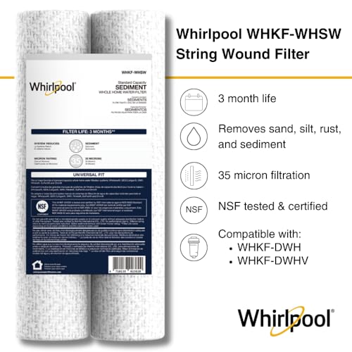 35 Micron 10" x 2.5" String Wound Whole House Water Filters (2 Count)