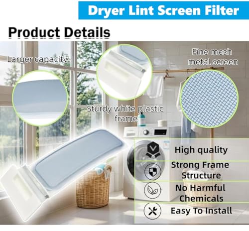 8558459 Dryer Lint Screen replacement fits for Whirlpool Maytag Kenmore Roper 8557882