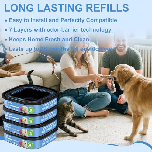 2 in 1 Genie Refill Bags for Dog Cat 4 Pack (4 Count)