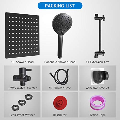 Black Shower Head Combo