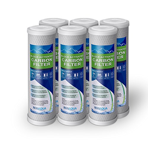 6 Block Activated Carbon 5 Micron Water Filters Set WELL (6 Count)