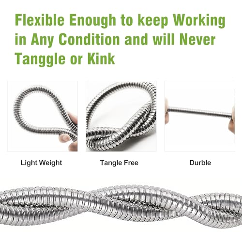 Metal Garden Hose 25 ft with Nozzle